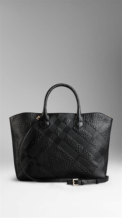 burberry black embossed tote